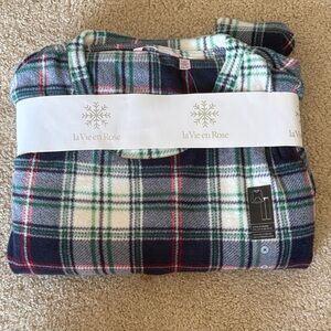 La Vie En Rose Tartan Pajama Set - Red, Green, Blue